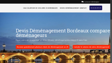 Page d'accueil du site : Déménagement Bordeaux