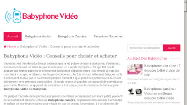 Page d'accueil du site : Babyphone Vidéo