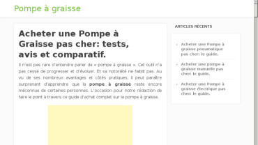 Page d'accueil du site : Pompe Graisse