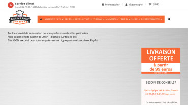 Page d'accueil du site : CHR Market