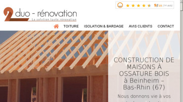 Page d'accueil du site : Duo rénovation