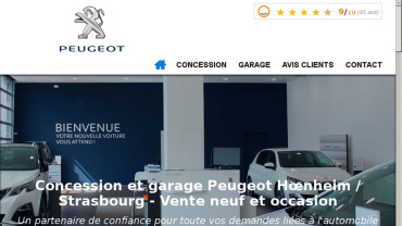 Page d'accueil du site : Peugeot Strasbourg