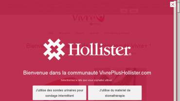 Page d'accueil du site : Vivre+ Hollister