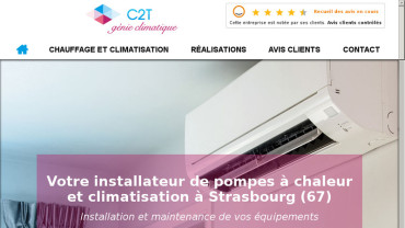 Page d'accueil du site : C2T génie climatique