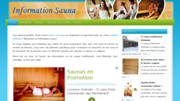 Page d'accueil du site : Information sauna