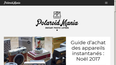Page d'accueil du site : Polaroid Mania