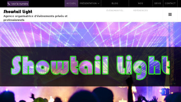 Page d'accueil du site : Showtail Light