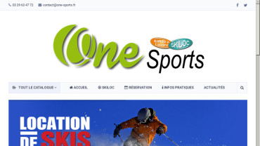 Page d'accueil du site : One Sports