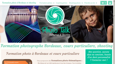 Page d'accueil du site : Photo Talk Bordeaux