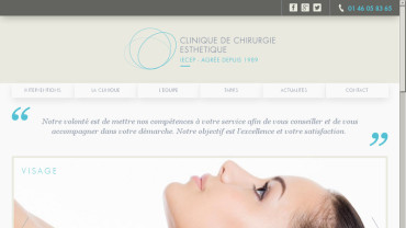 Page d'accueil du site : Institut Européen de Chirurgie Esthétique et Plastique