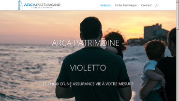 Page d'accueil du site : Arca Patrimoine