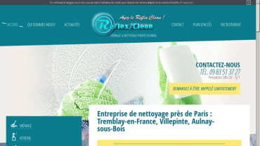 Page d'accueil du site : Reflex clean