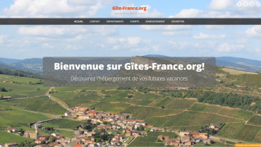 Page d'accueil du site : Gîte France