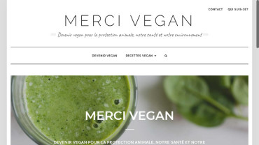 Page d'accueil du site : Merci Vegan