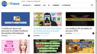 Page d'accueil du site : Geek Tech France