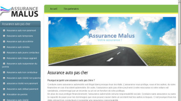 Page d'accueil du site : Assurance Malus
