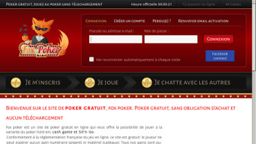Page d'accueil du site : Fox poker