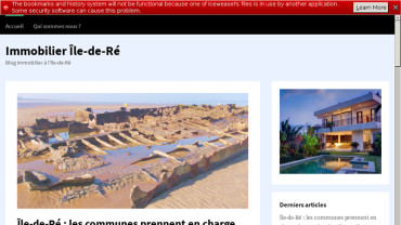 Page d'accueil du site : Immobilier sur l'Ile de Ré