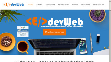 Page d'accueil du site : e-devweb