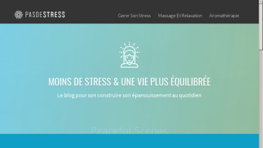 Page d'accueil du site : Pas de stress