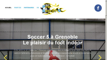 Page d'accueil du site : Pro Soccer 5 