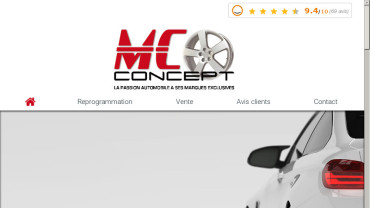 Page d'accueil du site : MC Concept