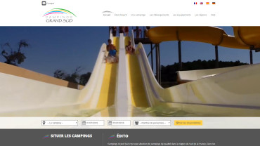 Page d'accueil du site : Campings Grand Sud