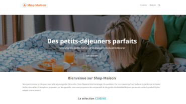 Page d'accueil du site : Shop Maison