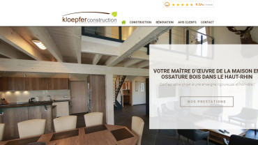 Page d'accueil du site : Kloepfer Construction