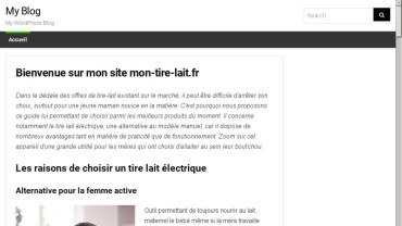 Page d'accueil du site : Mon-Tire-Lait