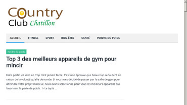 Page d'accueil du site : Country Club Chatillon