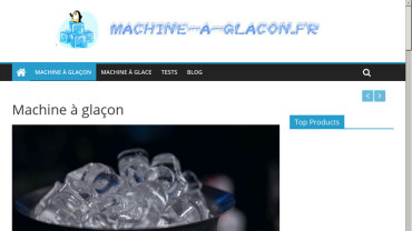 Page d'accueil du site : Machine à glaçon