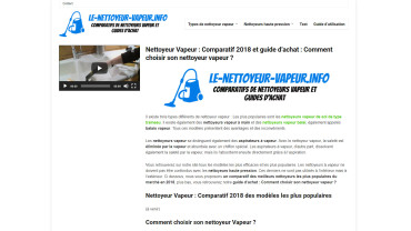 Page d'accueil du site : Le Nettoyeur Vapeur