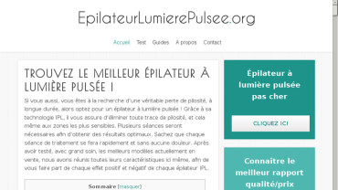 Page d'accueil du site : Epilateur lumiere pulsee