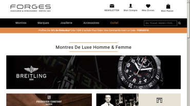 Page d'accueil du site : Forges Joaillerie & Horlogerie