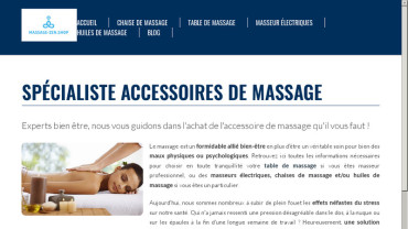 Page d'accueil du site : Massage Zen