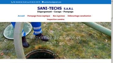 Page d'accueil du site : Sani Techs
