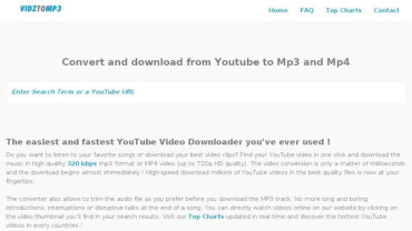 Page d'accueil du site : Vidz to mp3