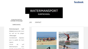 Page d'accueil du site : Watermansport Surf School