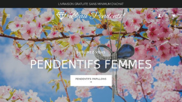 Page d'accueil du site : Beau Pendentif