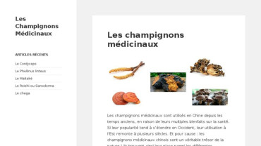 Page d'accueil du site : Champignon Santé