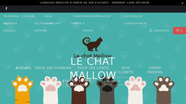 Page d'accueil du site : Le Chat Mallow
