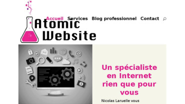 Page d'accueil du site : Atomic Website