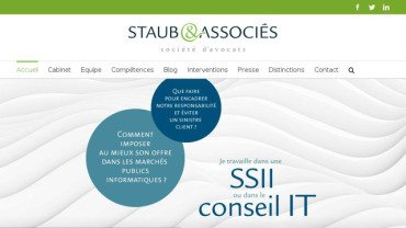 Page d'accueil du site : Staub & Associés