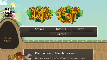 Page d'accueil du site : DofusCraft