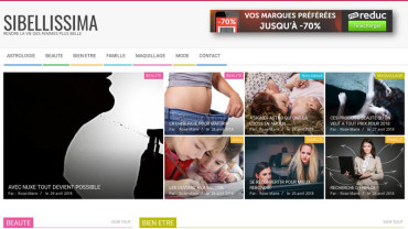 Page d'accueil du site : SiBellissima