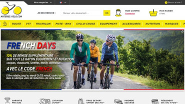 Page d'accueil du site : Matériel Vélo