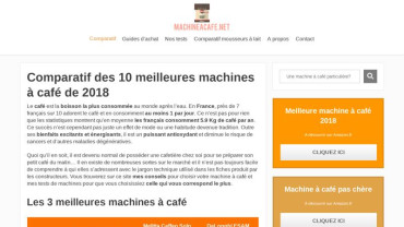 Page d'accueil du site : Machine à Café