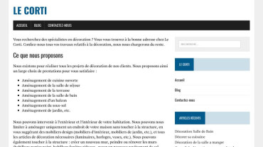 Page d'accueil du site : Le Corti