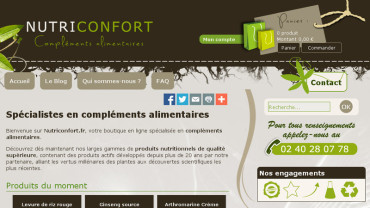 Page d'accueil du site : Nutri-Confort